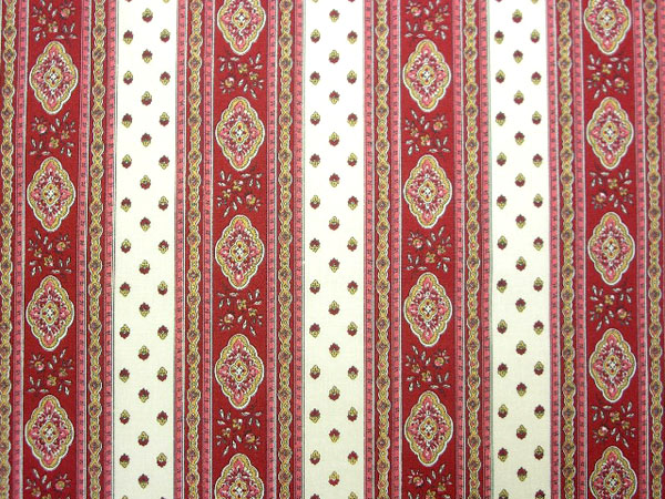 Provence Fabric (Esterel. raw/bordeaux , striped) - Click Image to Close