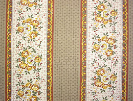 Provence Fabric (floral moka,striped) - Click Image to Close