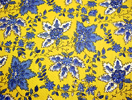 Provence Fabric (Palmette. yellow x blue, all over)