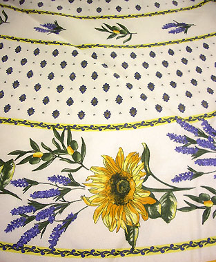 Provence fabric round coated tablecloth