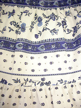 Bohemian skirt, tiered with elasticated waist