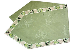 Provencal Jacquard Table runner - vis a vis (olives. green) - Click Image to Close