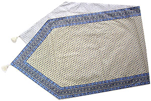 Provencal Table center - runner (Lourmarin. white x blue) - Click Image to Close