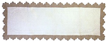 Boutis quilt Table runner (ivory × hemp) - Click Image to Close
