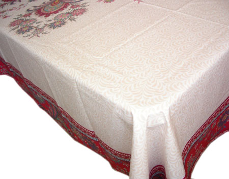 French coated tablecloth