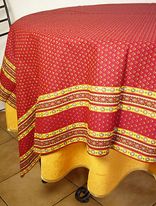 Round Jacquard Tablecloth (sunflowers. yellow) : :French Jacquard 80 ...