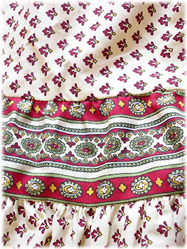 Provence tiered skirt, long (Lourmarin. beige x bordeaux) : :Provence ...